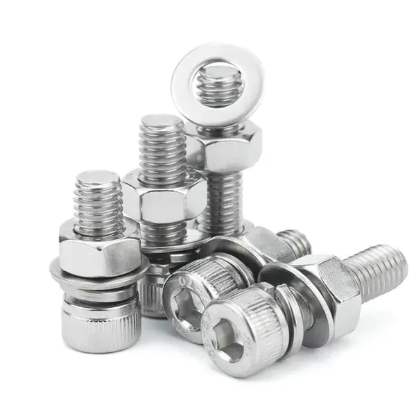 Socket Head Cap Screws with Spring Washer and Flat WashersStainless Steel